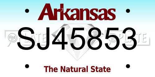 SJ45853 Arkansas License Plate