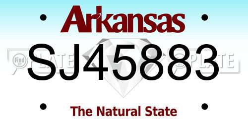 SJ45883 Arkansas License Plate