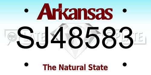 SJ48583 Arkansas License Plate
