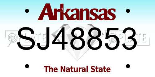 SJ48853 Arkansas License Plate