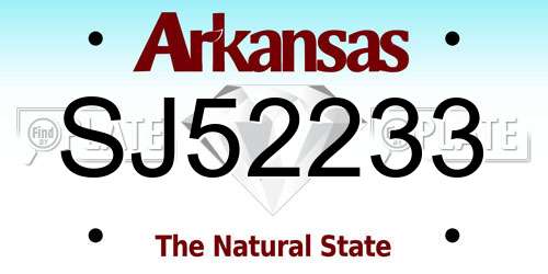 SJ52233 Arkansas License Plate