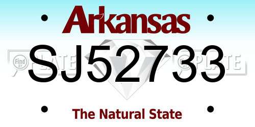 SJ52733 Arkansas License Plate