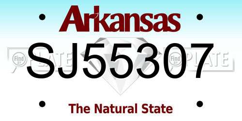 SJ55307 Arkansas License Plate