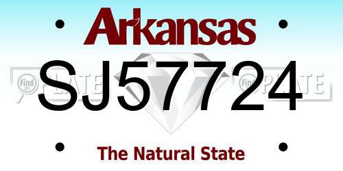 SJ57724 Arkansas License Plate