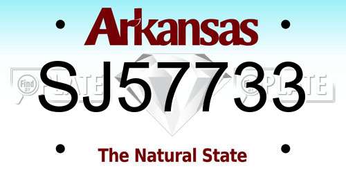 SJ57733 Arkansas License Plate