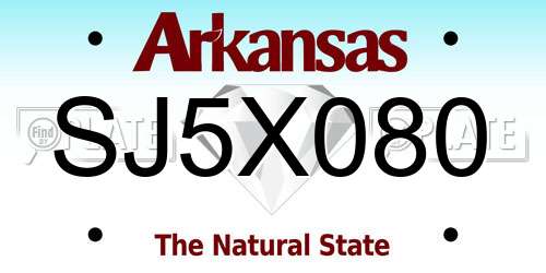 SJ5X080 Arkansas License Plate