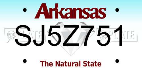 SJ5Z751 Arkansas License Plate