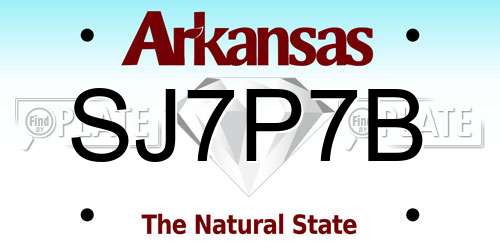 SJ7P7B Arkansas License Plate