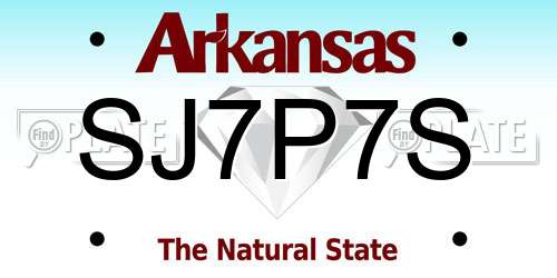 SJ7P7S Arkansas License Plate