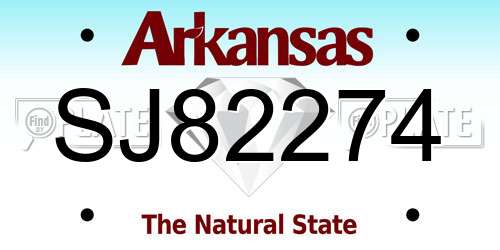 SJ82274 Arkansas License Plate
