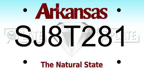SJ8T281 Arkansas License Plate