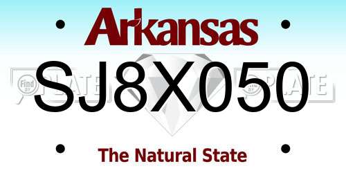 SJ8X050 Arkansas License Plate