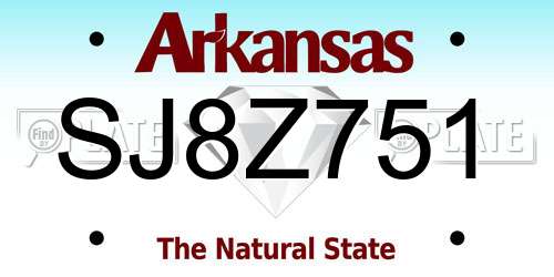 SJ8Z751 Arkansas License Plate