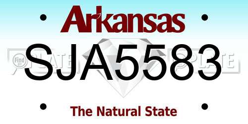 SJA5583 Arkansas License Plate