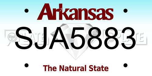 SJA5883 Arkansas License Plate