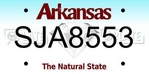 SJA8553 Arkansas License Plate