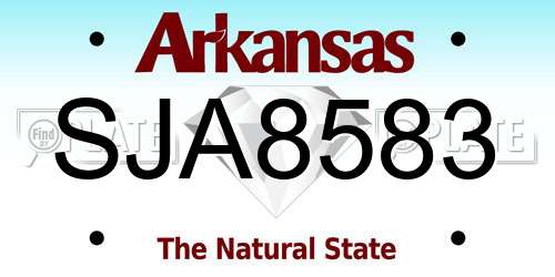 SJA8583 Arkansas License Plate