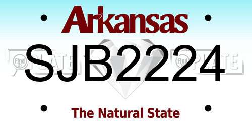 SJB2224 Arkansas License Plate