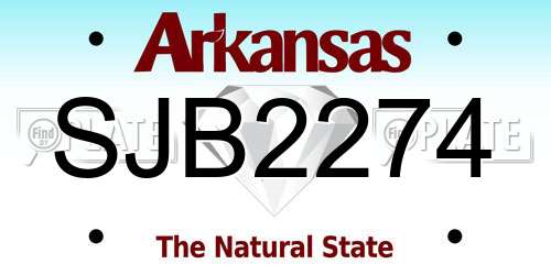 SJB2274 Arkansas License Plate