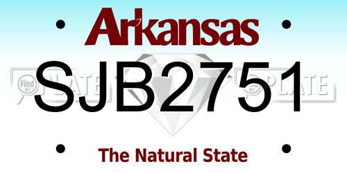 SJB2751 Arkansas License Plate