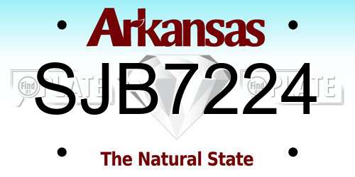 SJB7224 Arkansas License Plate