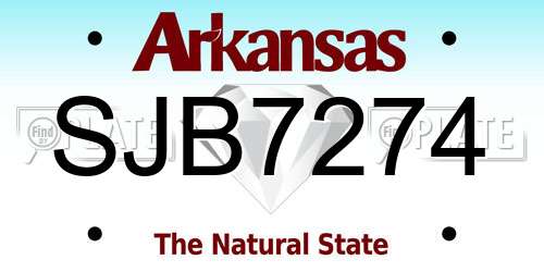 SJB7274 Arkansas License Plate