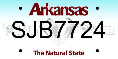 SJB7724 Arkansas License Plate