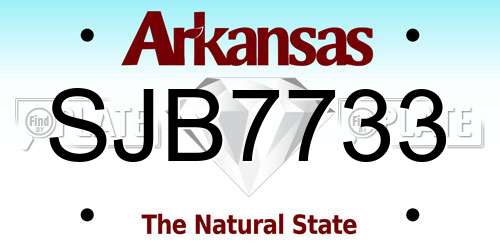 SJB7733 Arkansas License Plate