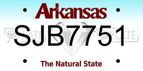 SJB7751 Arkansas License Plate