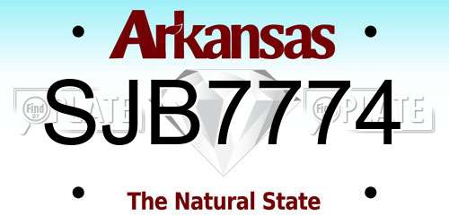 SJB7774 Arkansas License Plate