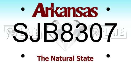 SJB8307 Arkansas License Plate