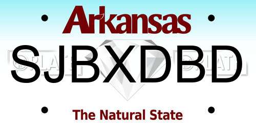 SJBXDBD Arkansas License Plate