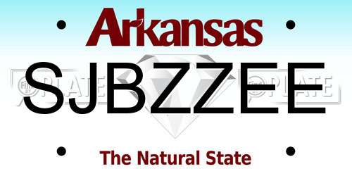 SJBZZEE Arkansas License Plate