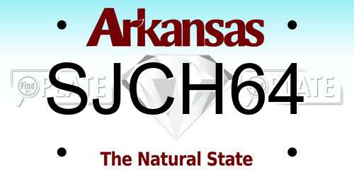 SJCH64 Arkansas License Plate
