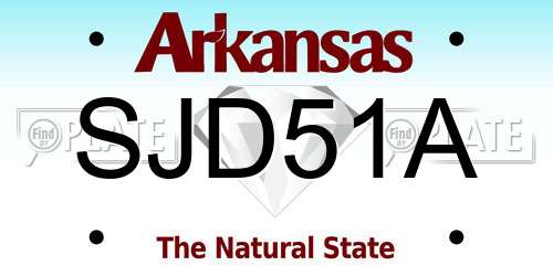 SJD51A Arkansas License Plate