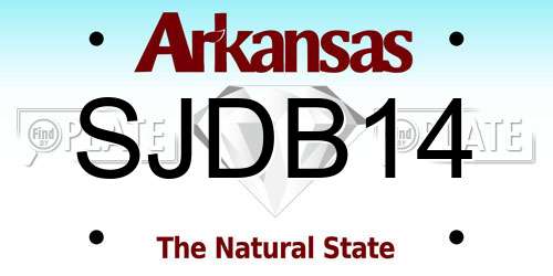 SJDB14 Arkansas License Plate
