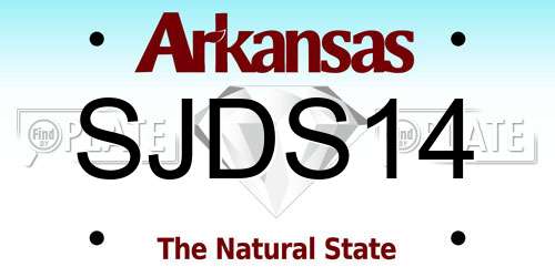SJDS14 Arkansas License Plate