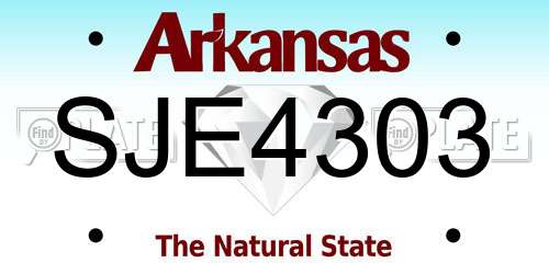 SJE4303 Arkansas License Plate