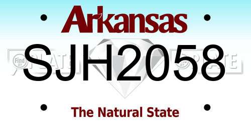 SJH2058 Arkansas License Plate