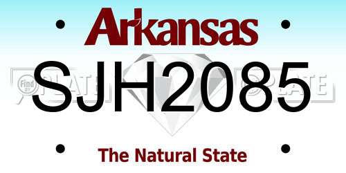 SJH2085 Arkansas License Plate