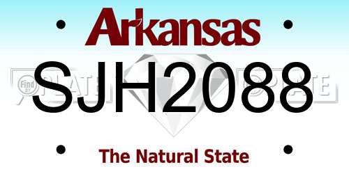 SJH2088 Arkansas License Plate