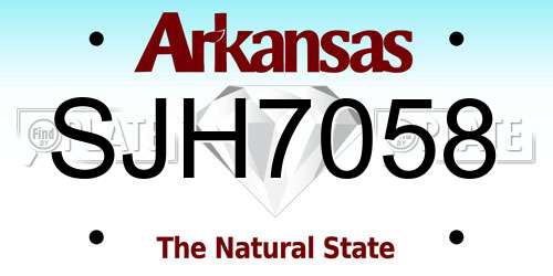 SJH7058 Arkansas License Plate
