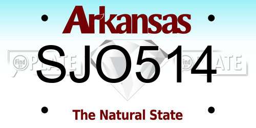 SJO514 Arkansas License Plate