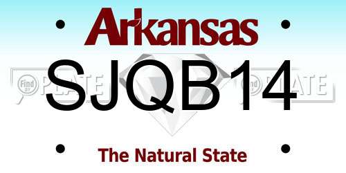 SJQB14 Arkansas License Plate
