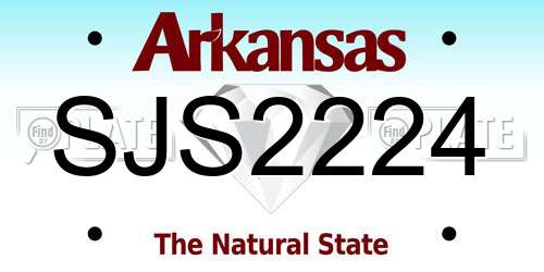 SJS2224 Arkansas License Plate