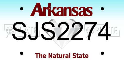 SJS2274 Arkansas License Plate