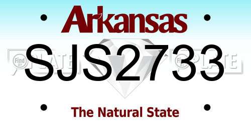 SJS2733 Arkansas License Plate