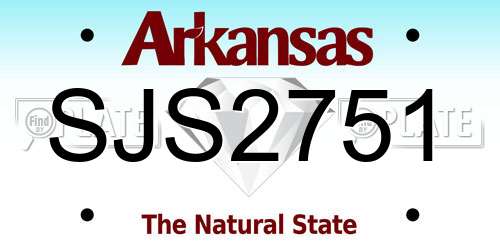 SJS2751 Arkansas License Plate