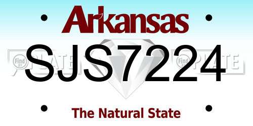 SJS7224 Arkansas License Plate