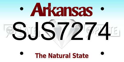 SJS7274 Arkansas License Plate